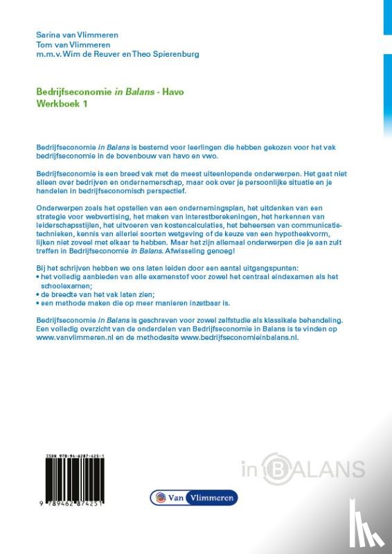 Vlimmeren, Sarina van, Vlimmeren, Tom van - werkboek 1