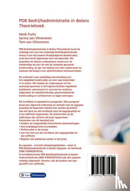 Fuchs, Henk, Vlimmeren, Sarina van, Vlimmeren, Tom van - PDB Bedrijfsadministratie in balans niveau 4 - Theorieboek