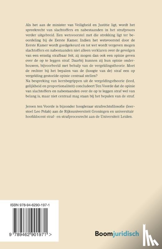 Voorde, J.M. ten - Slachtoffers en straf