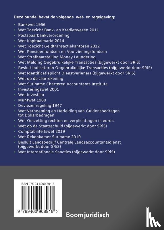 De Stichting voor de Rechtsorde in Suriname (SRiS) - Financiële wet- en regelgeving