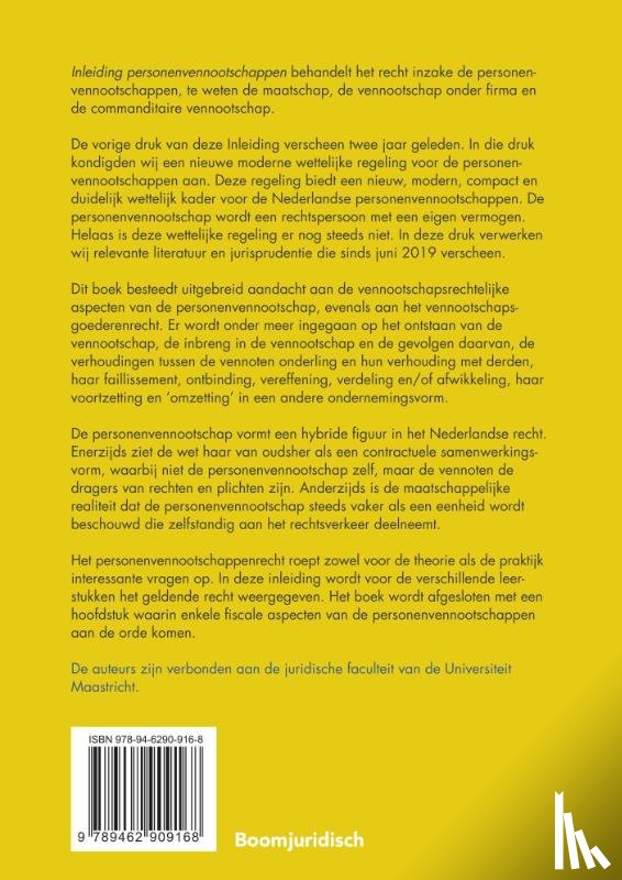 Hamers, J.J.A., Vliet, L.P.W. van - Inleiding personenvennootschappen