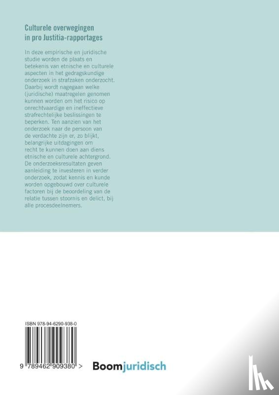 Oploo, Laura van - Culturele overwegingen in pro Justitia-rapportages