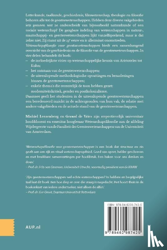 Leezenberg, Michiel, Vries, Gerard de - Wetenschapsfilosofie voor geesteswetenschappen