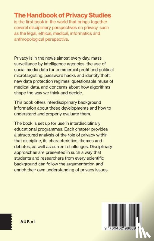  - The Handbook of Privacy Studies