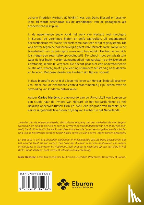 Martens, Carlos - Johann Friedrich Herbart, grondlegger van de pedagogiek