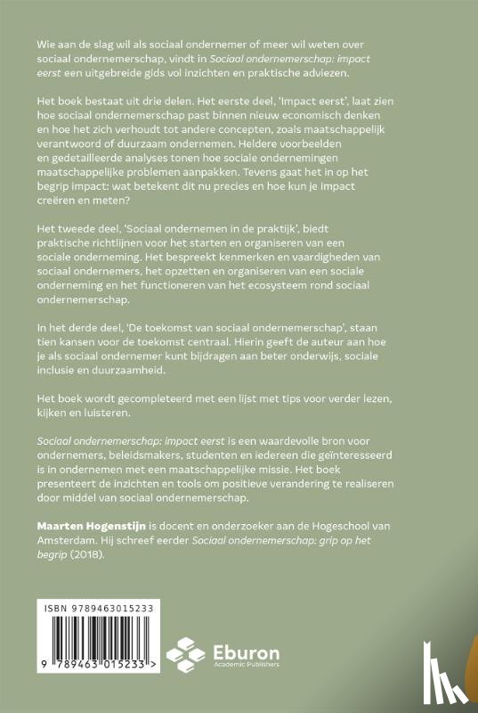 Hogenstijn, Maarten - Sociaal ondernemerschap: impact eerst
