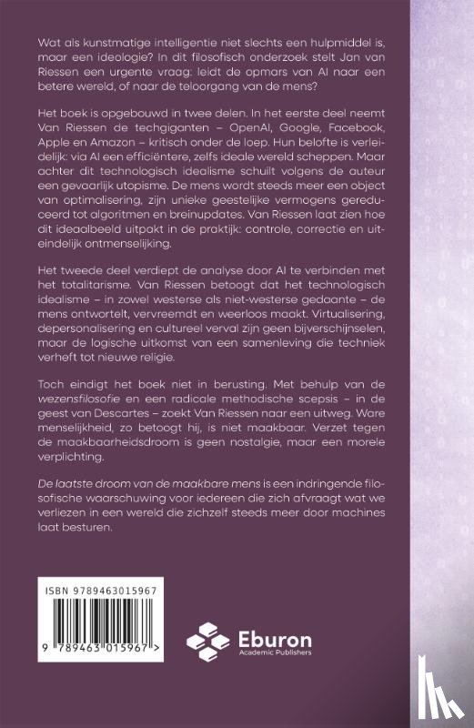 Riessen, Jan van - De laatste droom van de maakbare mens