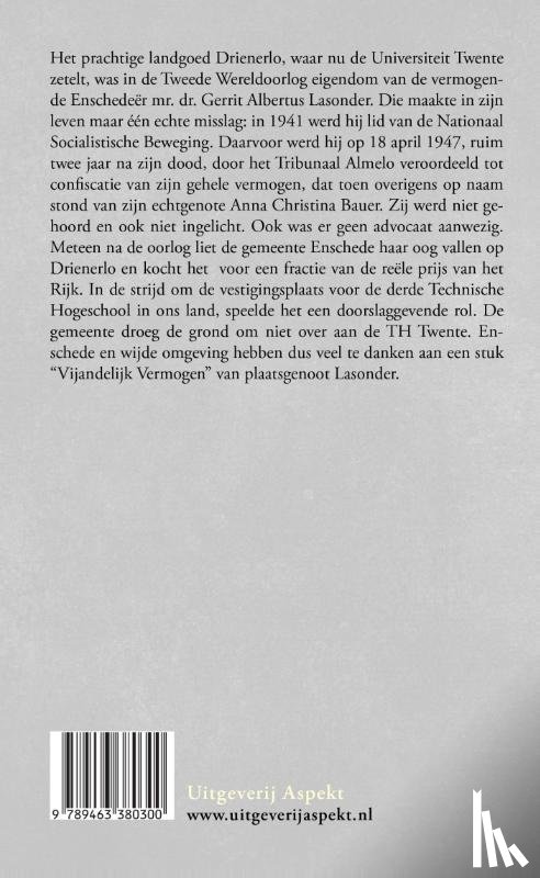 Eefting, Henk - De zaak Lasonder een gerechtelijke dwaling van een Tribunaal