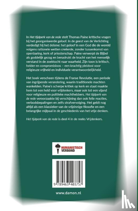 Paine, Thomas - Thomas Paine, Het tijdperk van de rede