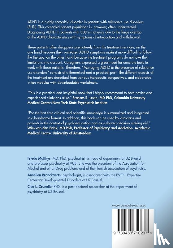Matthys, Frieda, Bronckaerts, Annelien, Crunelle, Cleo L. - Managing ADHD in the presence of substance use disorders