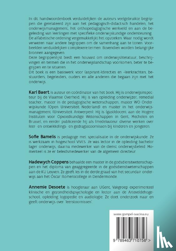 Baert, Karl, Bamelis, Sofie, Coppens, Hadewych, Desoete, Annemie - Handwoordenboek Basisonderwijs