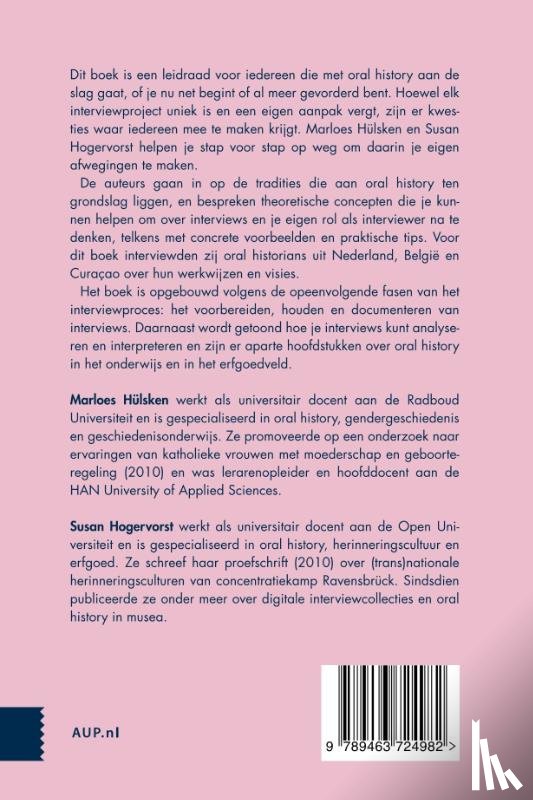 Hogervorst, Susan, Hülsken, Marloes - Oral history