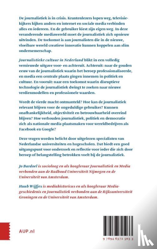 Bardoel, Jo, Wijfjes, Huub - Journalistieke cultuur in Nederland