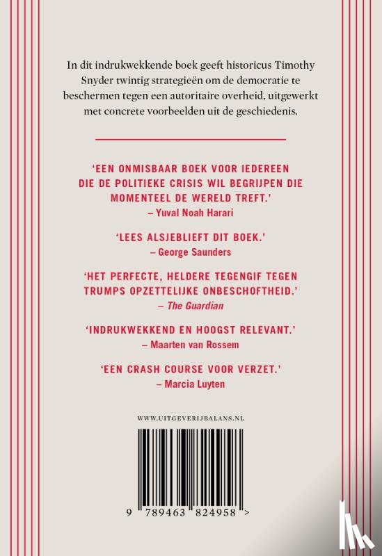 Snyder, Timothy - Over tirannie