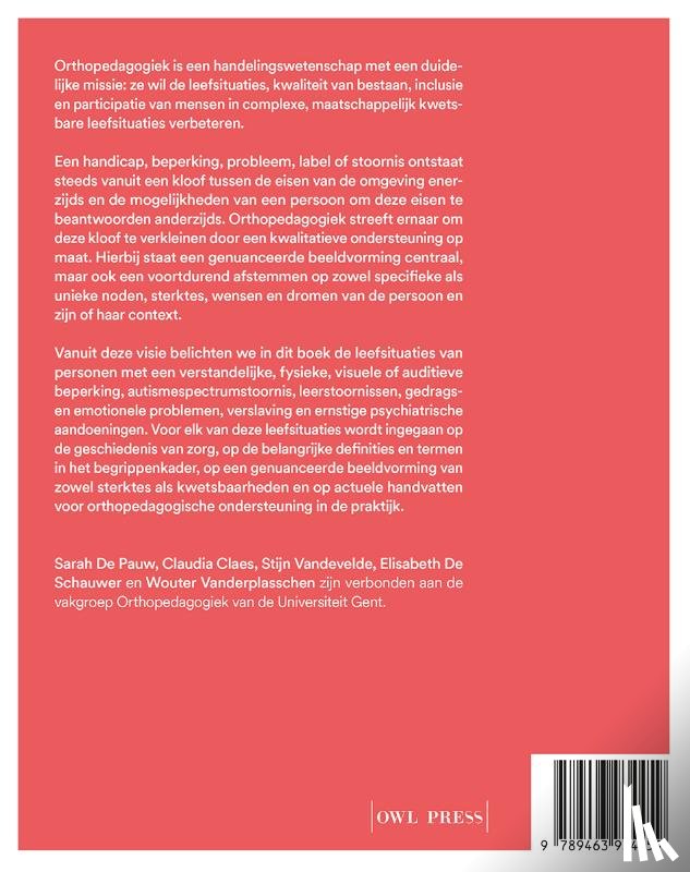 Pauw, Sarah de, Claes, Claudia, Vandevelde, Stijn, Schauwer, Elisabeth de, Vanderplasschen, Wouter - Orthopedagogiek als handelingswetenschap