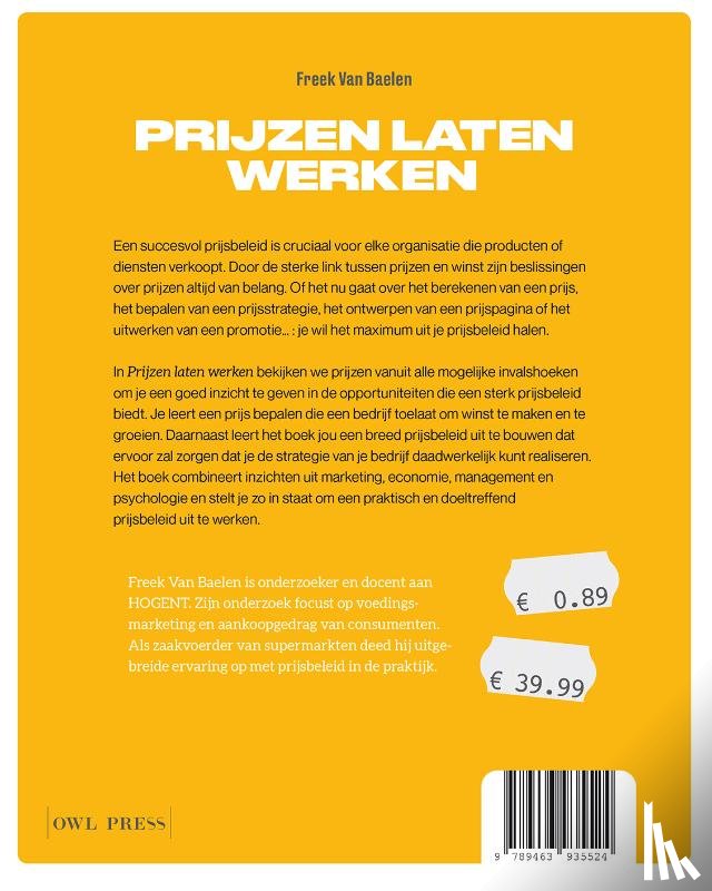 Van Baelen, Freek - Prijzen laten werken