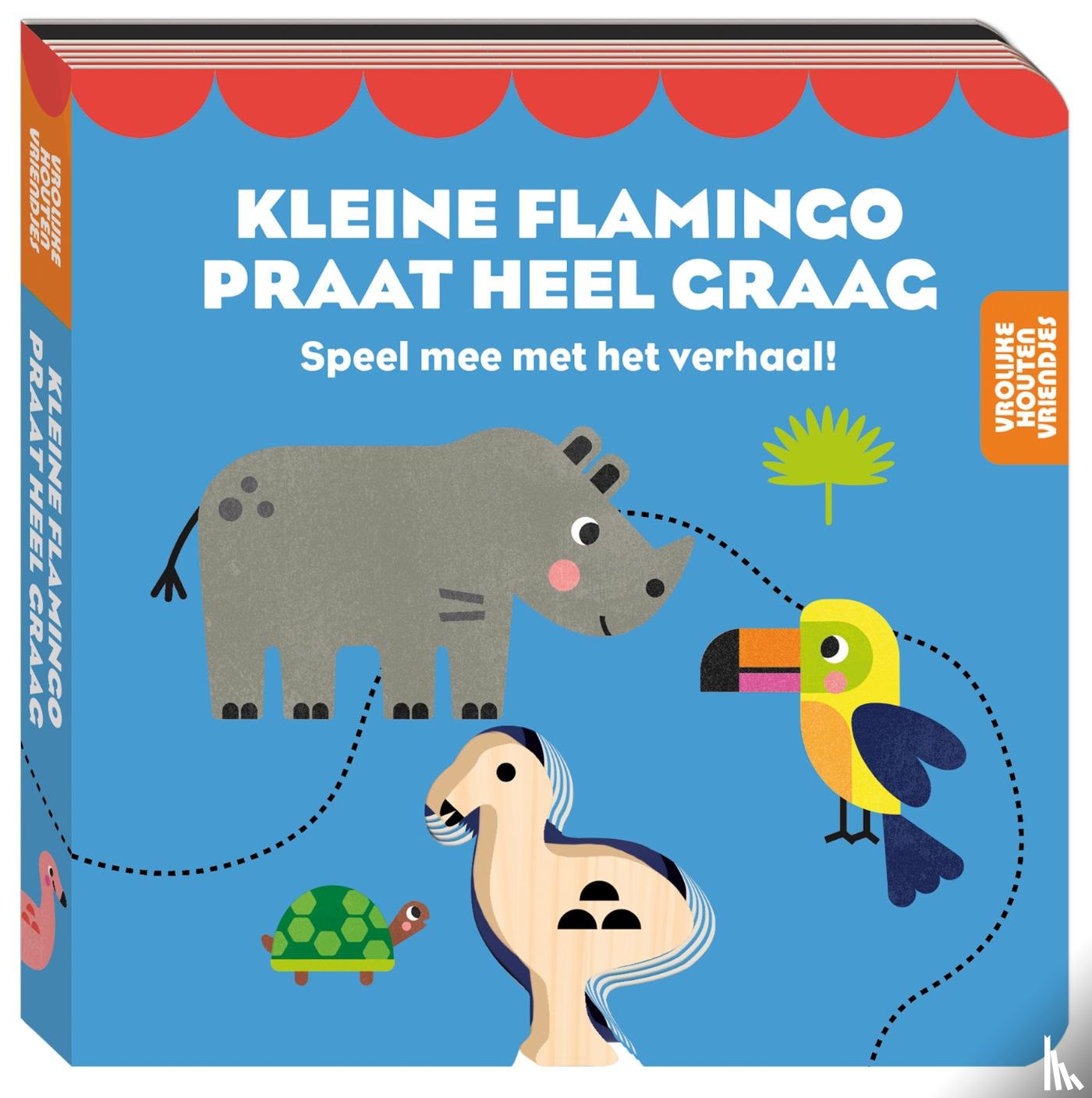 ImageBooks Factory - Vrolijke houten vriendje - Kleine flamingo praat heel graag