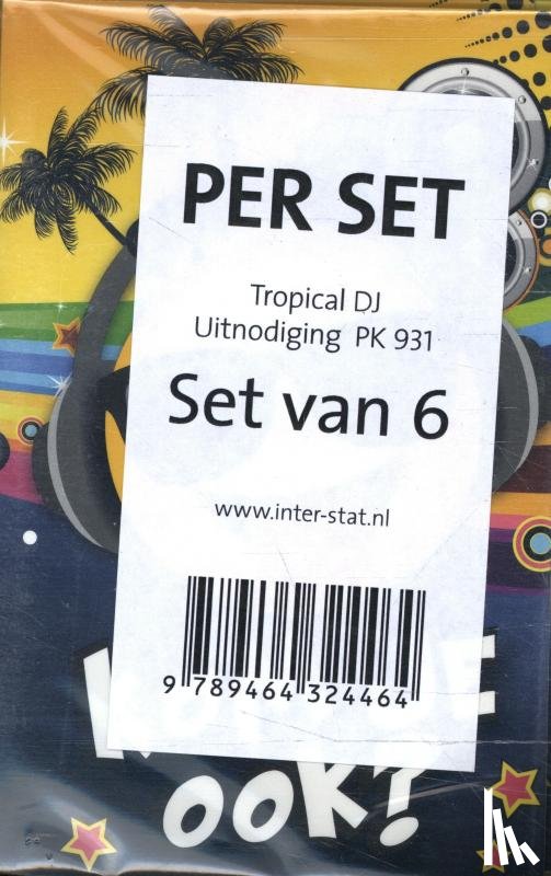 Interstat - Tropical DJ- uitnodiging PK 931 / set van 6