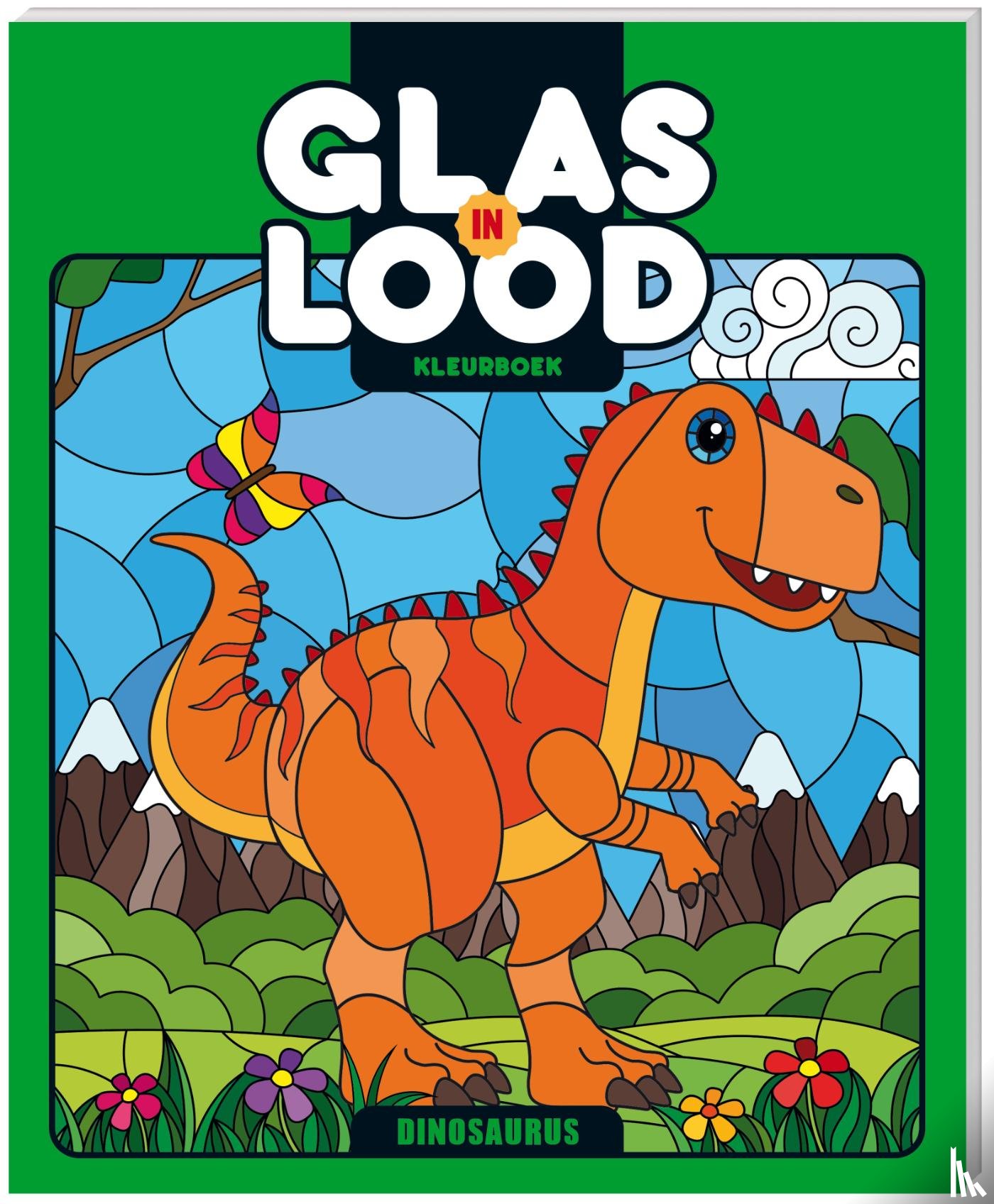 Interstat - Kleurboek glas-In-Lood - Dinosaurus - Met magisch lichteffect!