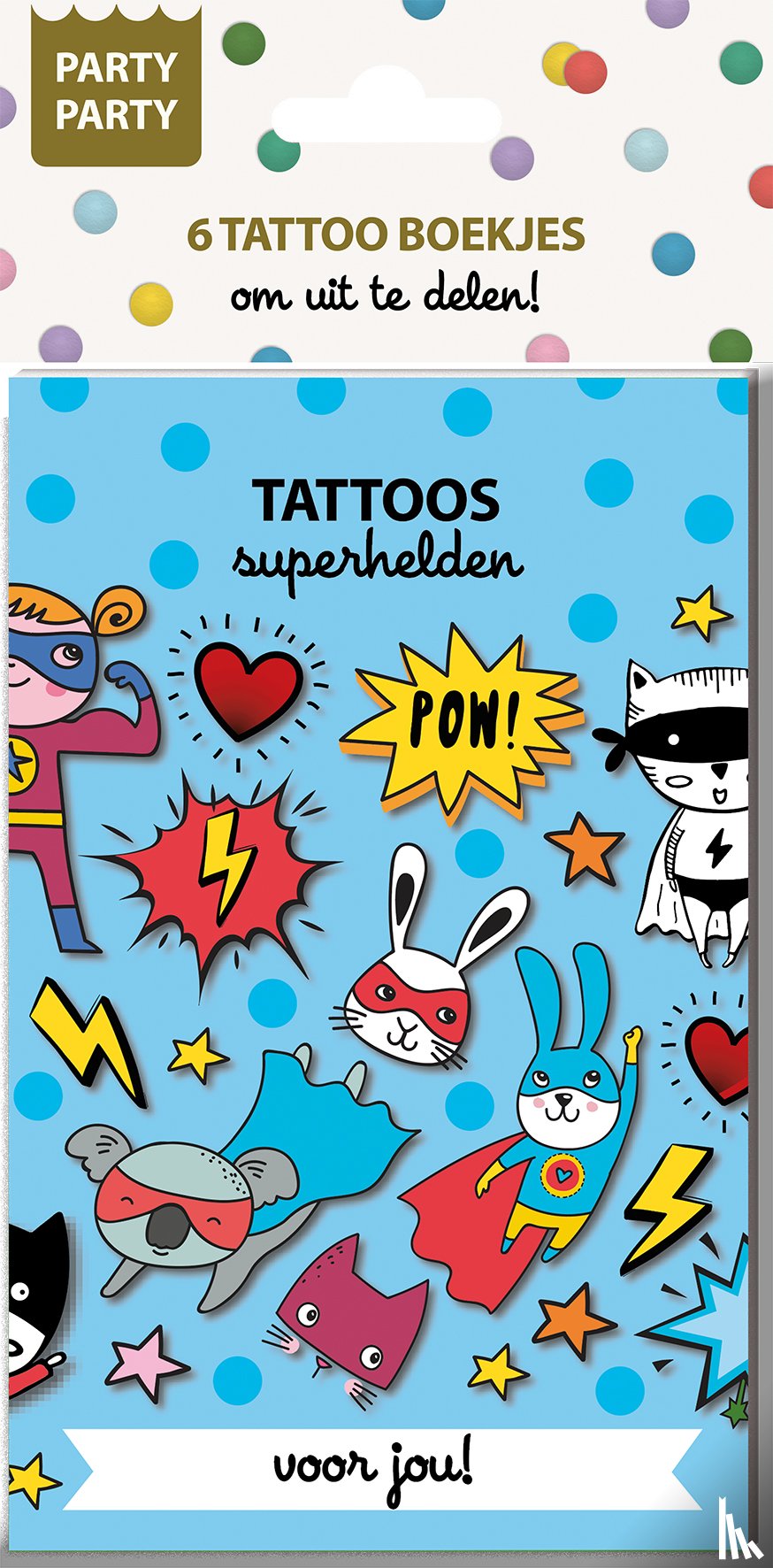 Interstat - Party Party 6 Tattoo boekjes - Superhelden