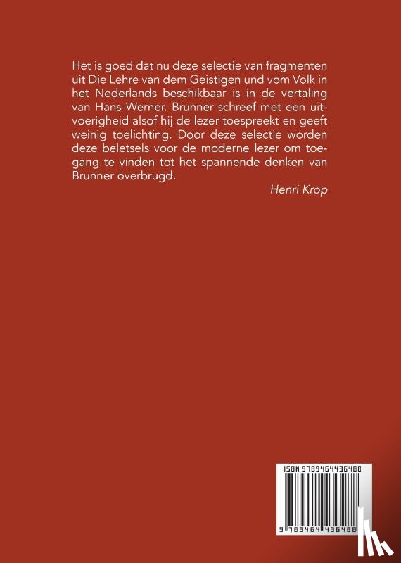 Werner, Hans - De leer van de geestelijke denkers en van het volk