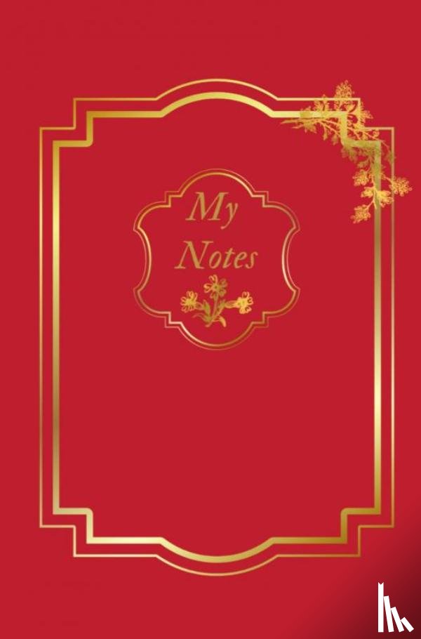 Delacre, Anias - Notitieboek - Cadeau voor man - Cadeau voor vrouw - hardcover - Notitieboekje - Schrijfblok - Notebook - Goude - rood- Luxe