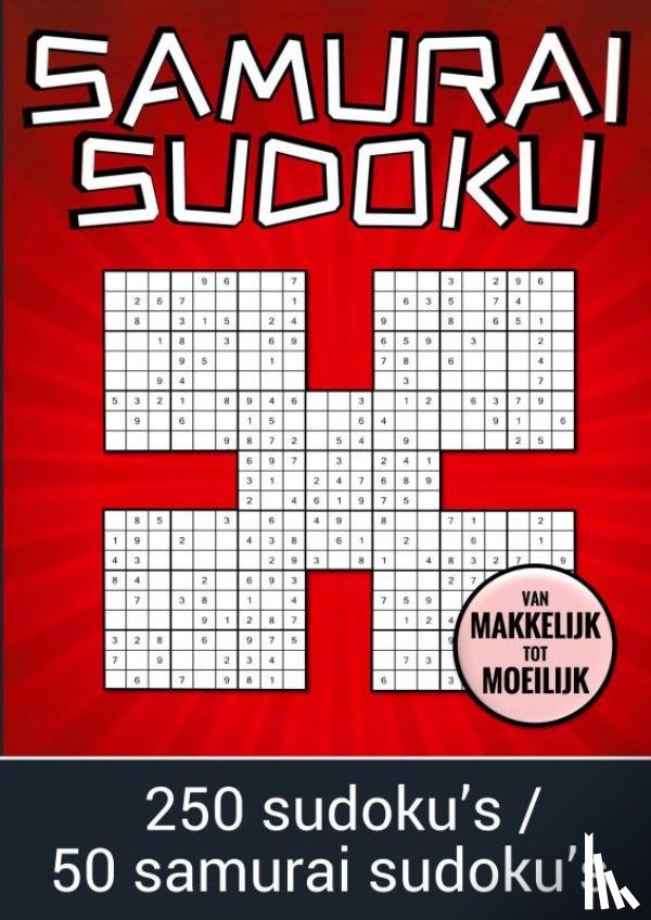 Cadeau, Boek - Samurai Sudoku - van Makkelijk tot Moeilijk - 250 Sudoku's / 50 Samurai Sudoku's