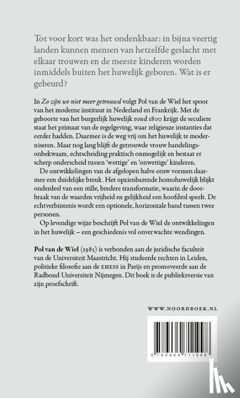 Wiel, Pol van de - Zo zijn we niet meer getrouwd