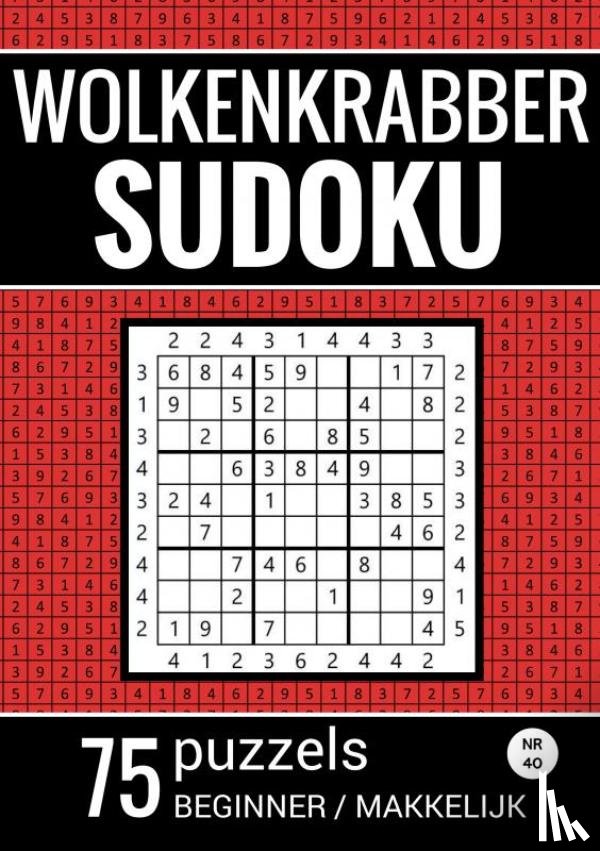 Puzzelboeken, Sudoku - Wolkenkrabber Sudoku - Nr. 40 - 75 Puzzels - Beginner / Makkelijk