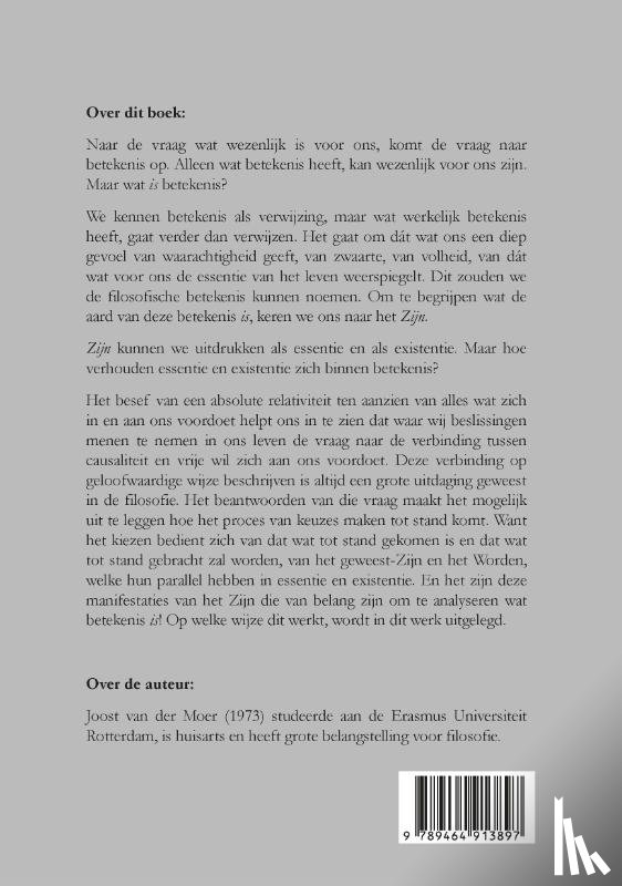 Moer, Joost van der - Betekenis als synthese van Zijn en Worden