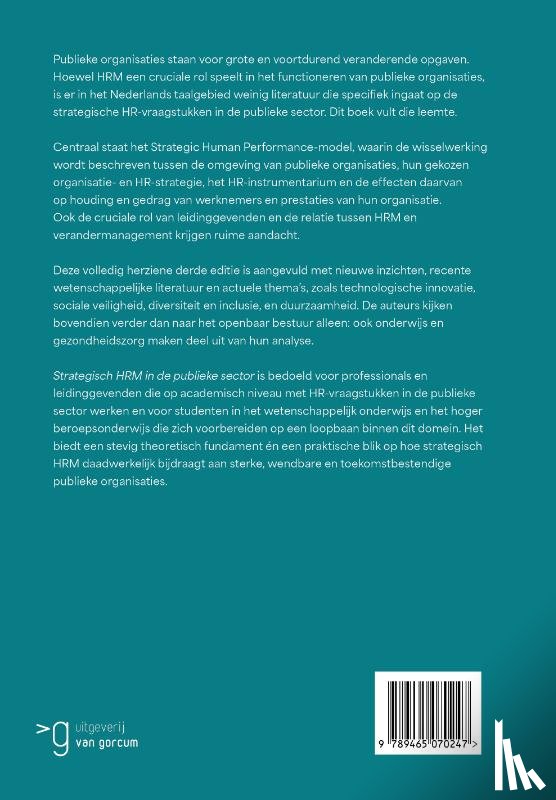 Vermeeren, Brenda, Cannaerts, Nele, Den Dulk, Laura - Strategisch HRM in de publieke sector