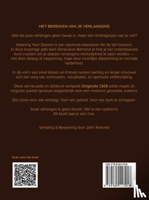 Behrend, Genevieve, Rietveld, John - HET BEREIKEN VAN JE VERLANGENS