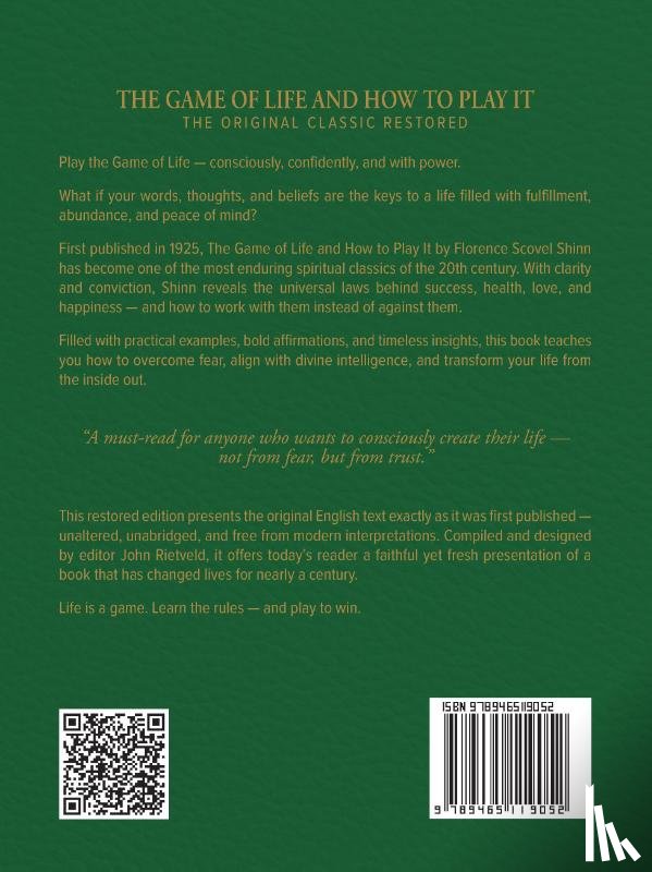 Scovel Shinn, Florence, Rietveld, John - THE GAME OF LIFE AND HOW TO PLAY IT