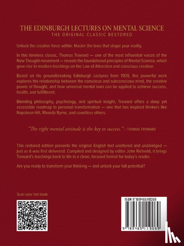 Troward, Thomas, Rietveld, John - THE EDINBURGH LECTURES ON MENTAL SCIENCE