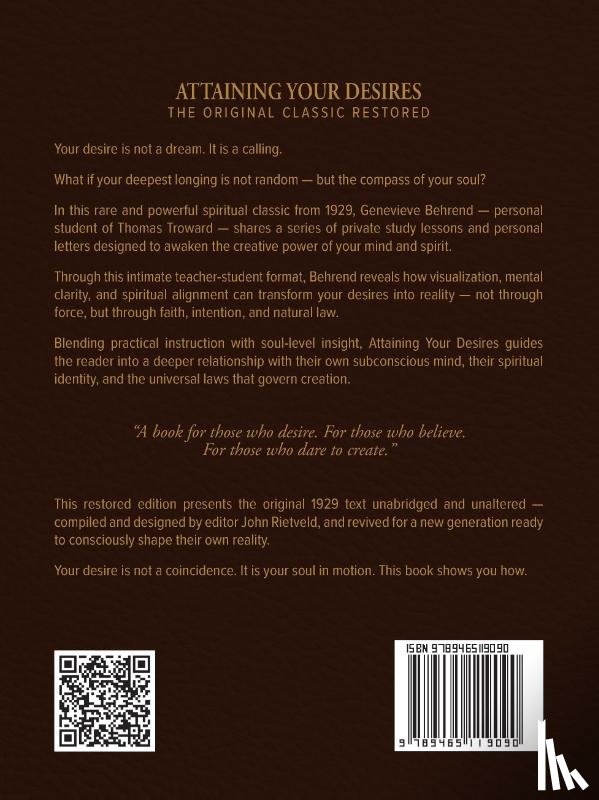 Behrend, Genevieve, Rietveld, John - ATTAINING YOUR DESIRES
