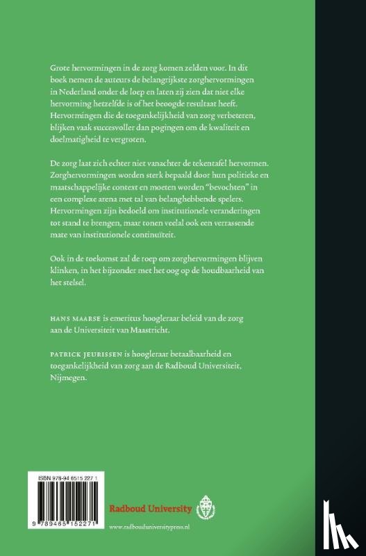 Maarse, Hans, Jeurissen, Patrick - Hervormen van de zorg