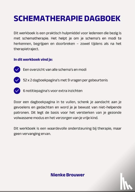 Brouwer, Nienke - Schematherapie dagboek