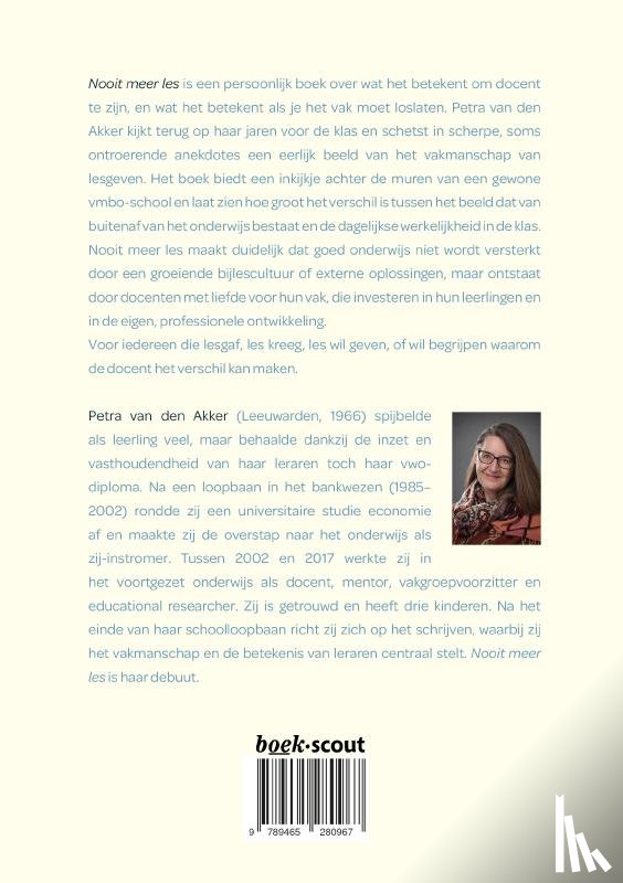van den Akker, Petra - Nooit meer les