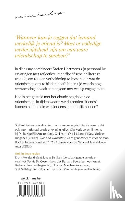 Hertmans, Stefan - Een kleine filosofie van grote emoties: Vriendschap