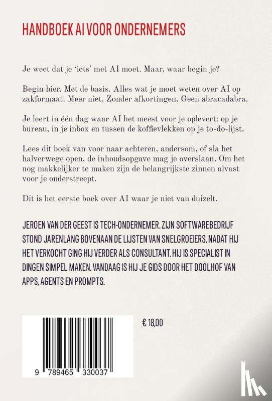 Van der Geest, Jeroen - Het eerste Handboek AI voor ondernemers