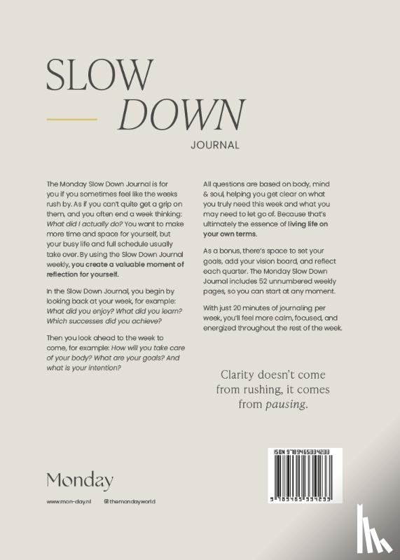 Eisma, Hilde - Monday Slow Down Journal
