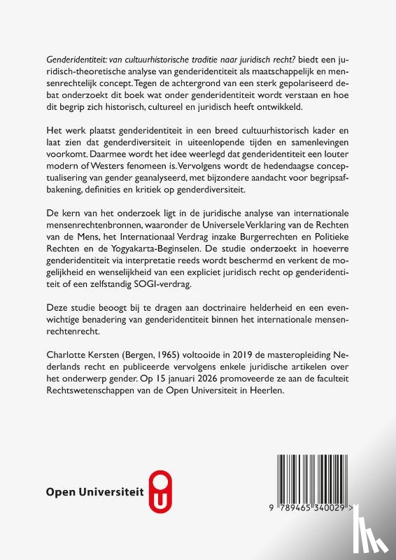 Kersten, C. - Genderidentiteit: Van cultuurhistorische traditie naar juridisch recht?