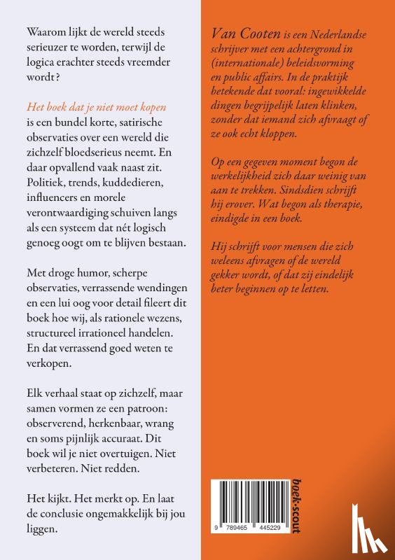 van Cooten, R. - Het boek dat je niet moet kopen