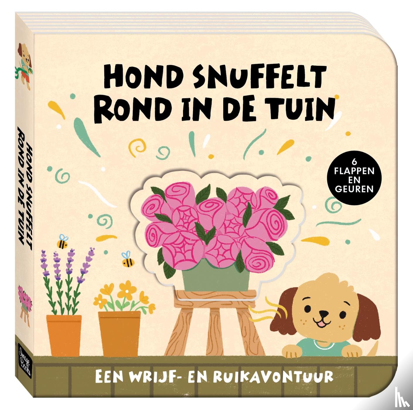 ImageBooks Factory - Een wrijf- en ruikavontuur - Hond snuffelt rond in de tuin