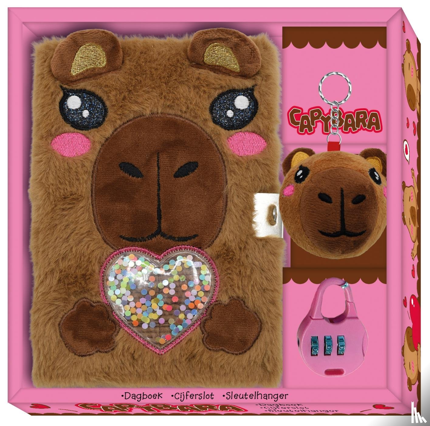 Interstat - Dagboek met slot pluche - Capybara