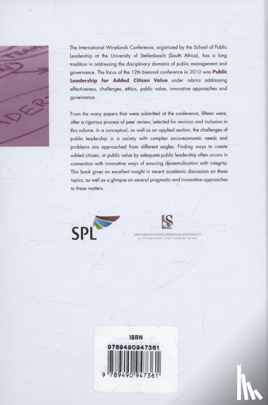  - Public leadership and citizen value