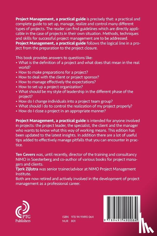 Gevers, Ten, Zijlstra, Tjerk - Project Management, a practical guide