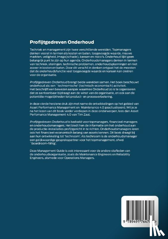 Zaal, Tim - Profijtgedreven Onderhoud