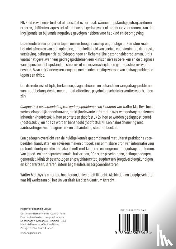 Matthys, Walter - Diagnostiek en behandeling van gedragsproblemen bij kinderen