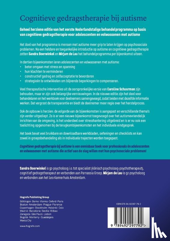 Boerwinkel, Sandra, Lau, Mirjam de - Cognitieve gedragstherapie bij autisme